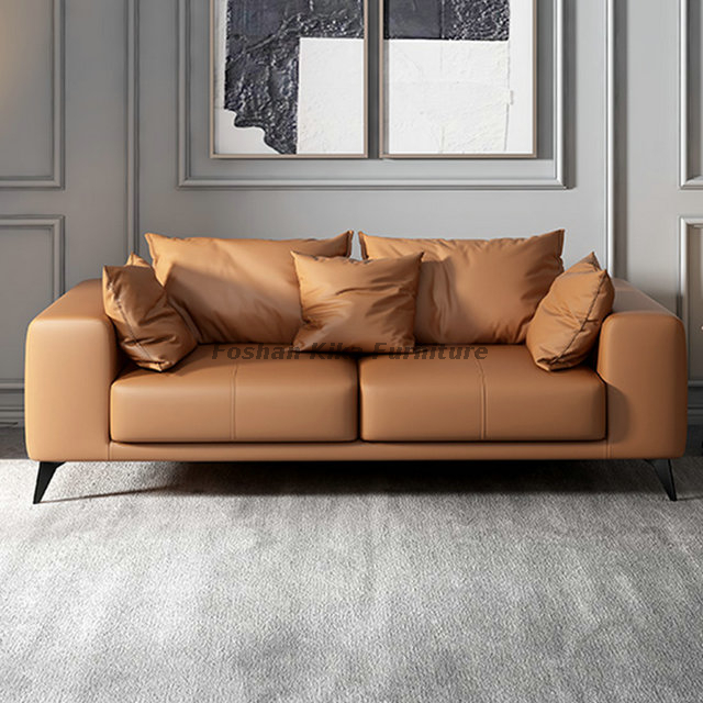 Tan Leather Modular Lounge
