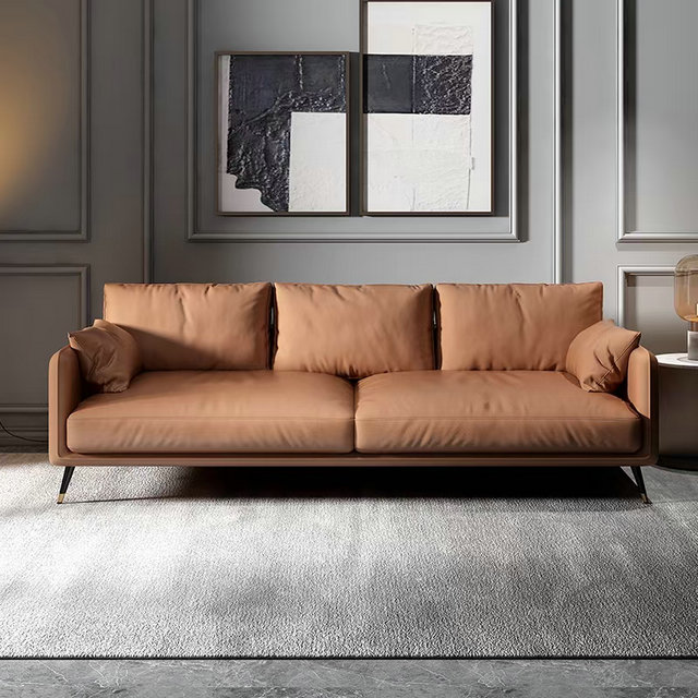 Light Tan Leather Couch Foshan Kika, Are Leather Sofas In Style 2021
