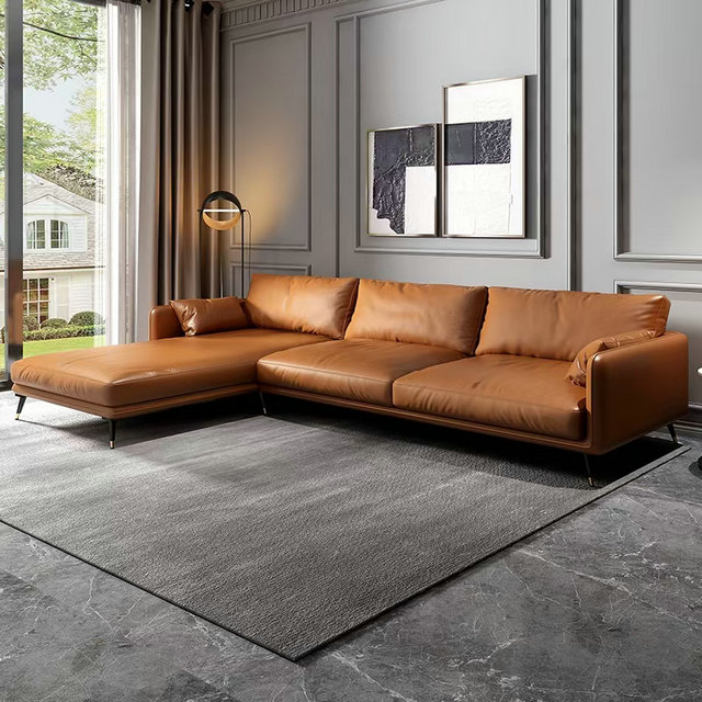 Light Tan Leather Couch Foshan Kika, Tan Leather Sofa And Armchair