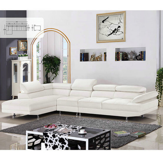 Leather Couch with Chaise Lounge