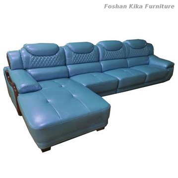 Blue Leather Sofa Foshan Kika, Navy Blue Leather Sectional Couch