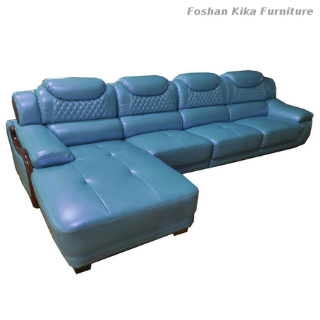Blue Leather Sofa Foshan Kika, Navy Blue Leather Sofa Sets
