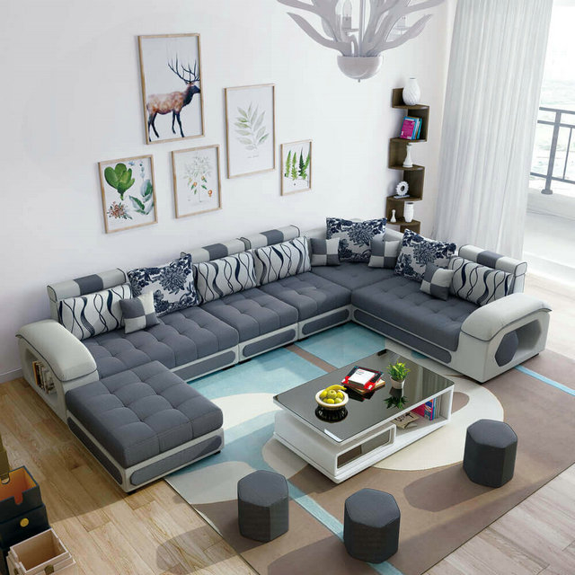 Grey Velvet Corner Sofas