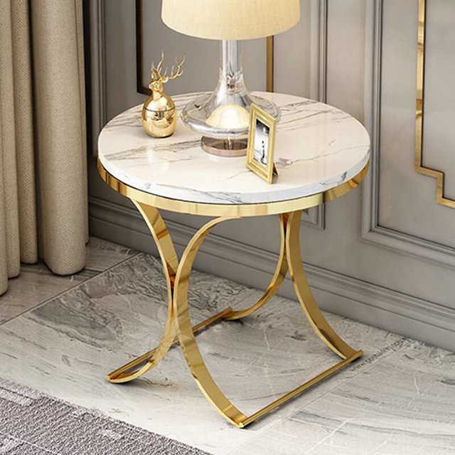 Marble Side Table Foshan Kika, Black Marble Top Gold Side Table