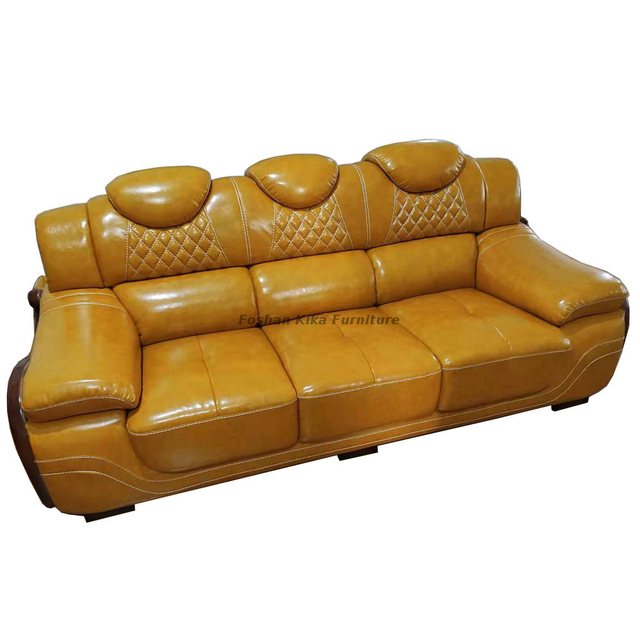 Butter Yellow Leather Sofa